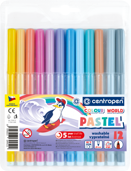Flamastry Colour World Pastel 7550